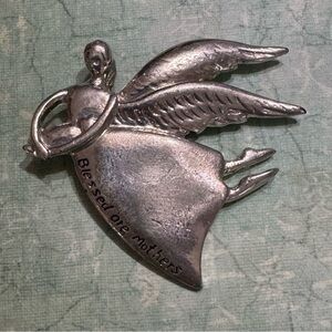 BLESSED ARE MOTHERS ANGEL PIN BROOCH